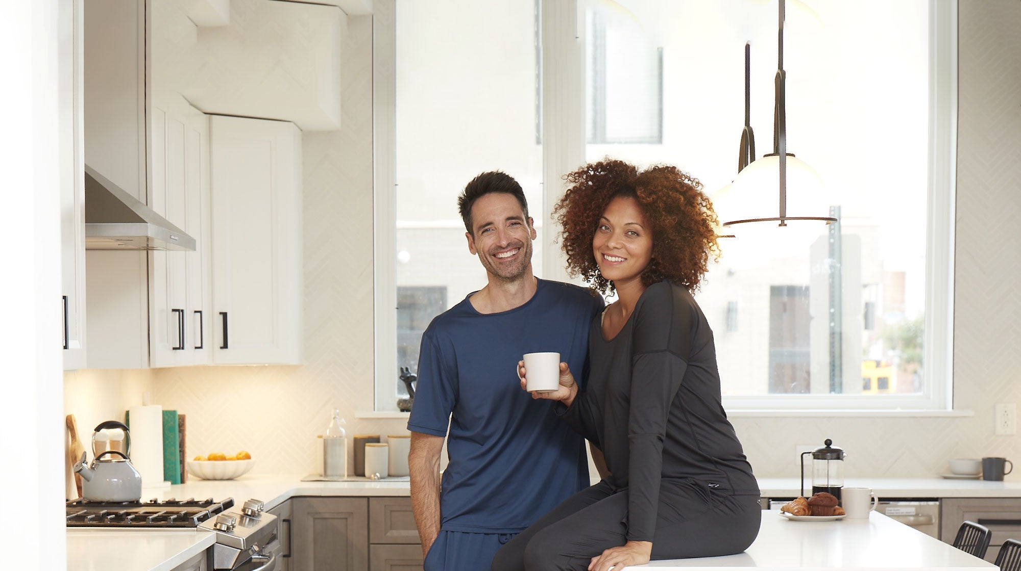 Couple wearing SHEEX sleepwear