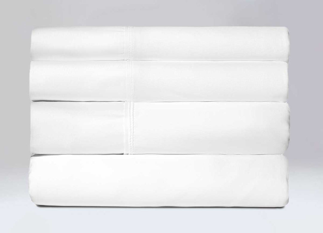 Active Comfort Sheet Set shown in stack #choose-your-color_bright-white