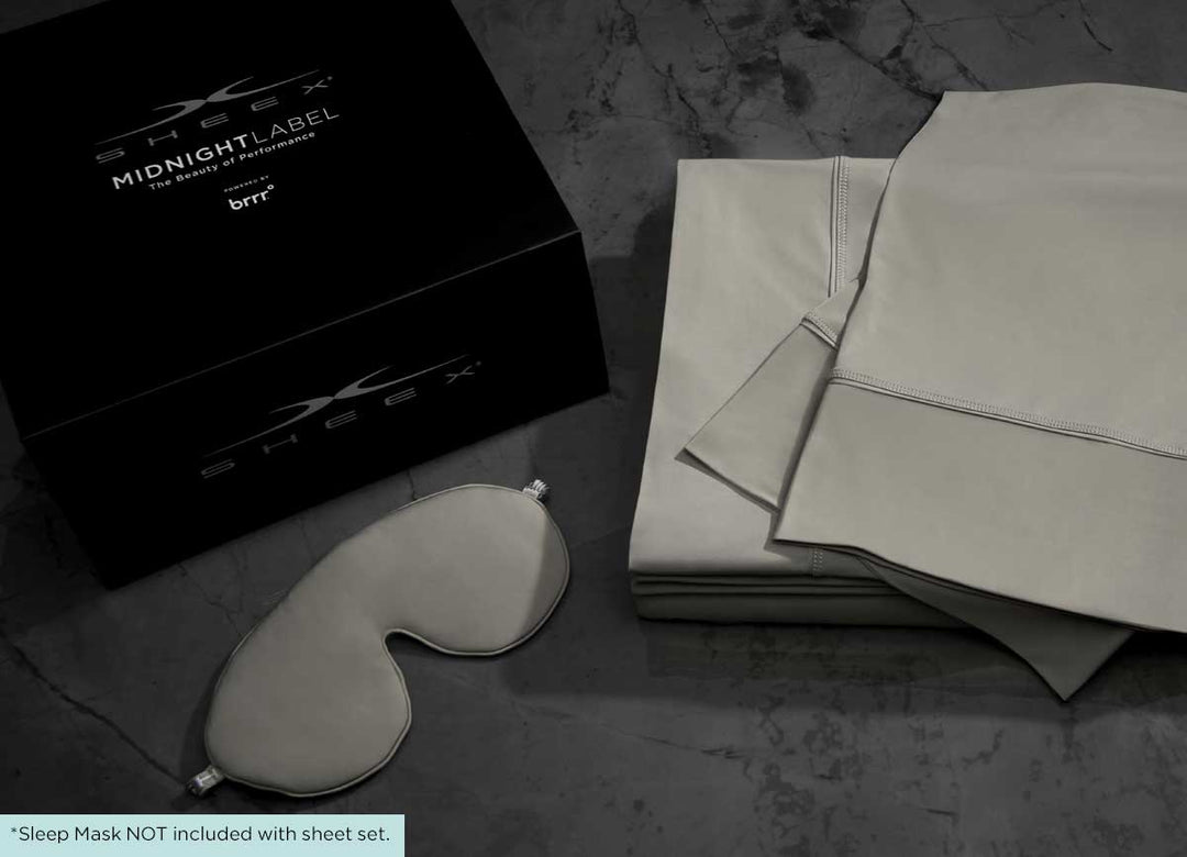 Midnight Label Sheet Set shown with optional sleep mask #choose-your-color_stone