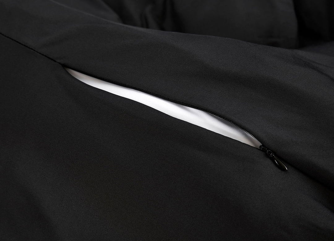 Black Duvet Cover close up of hidden zipper #choose-your-color_black