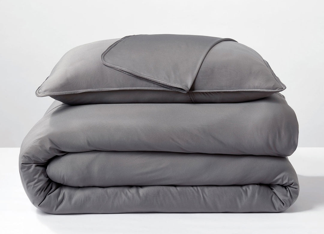 Graphite Duvet Cover folded stack #choose-your-color_graphite