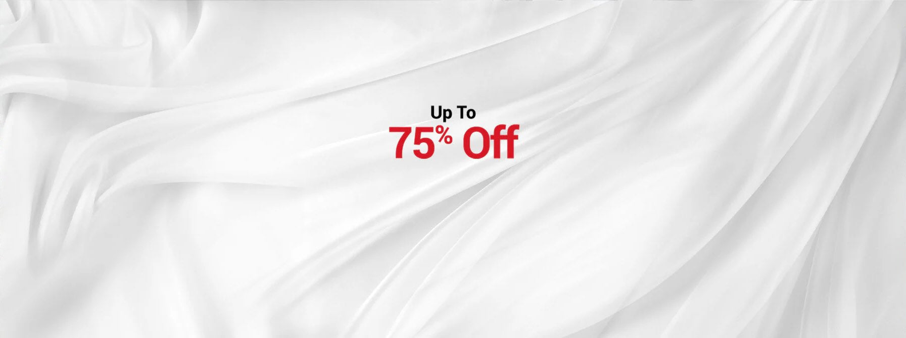 Sheet Set background with "up to 75% off" on top of the image
