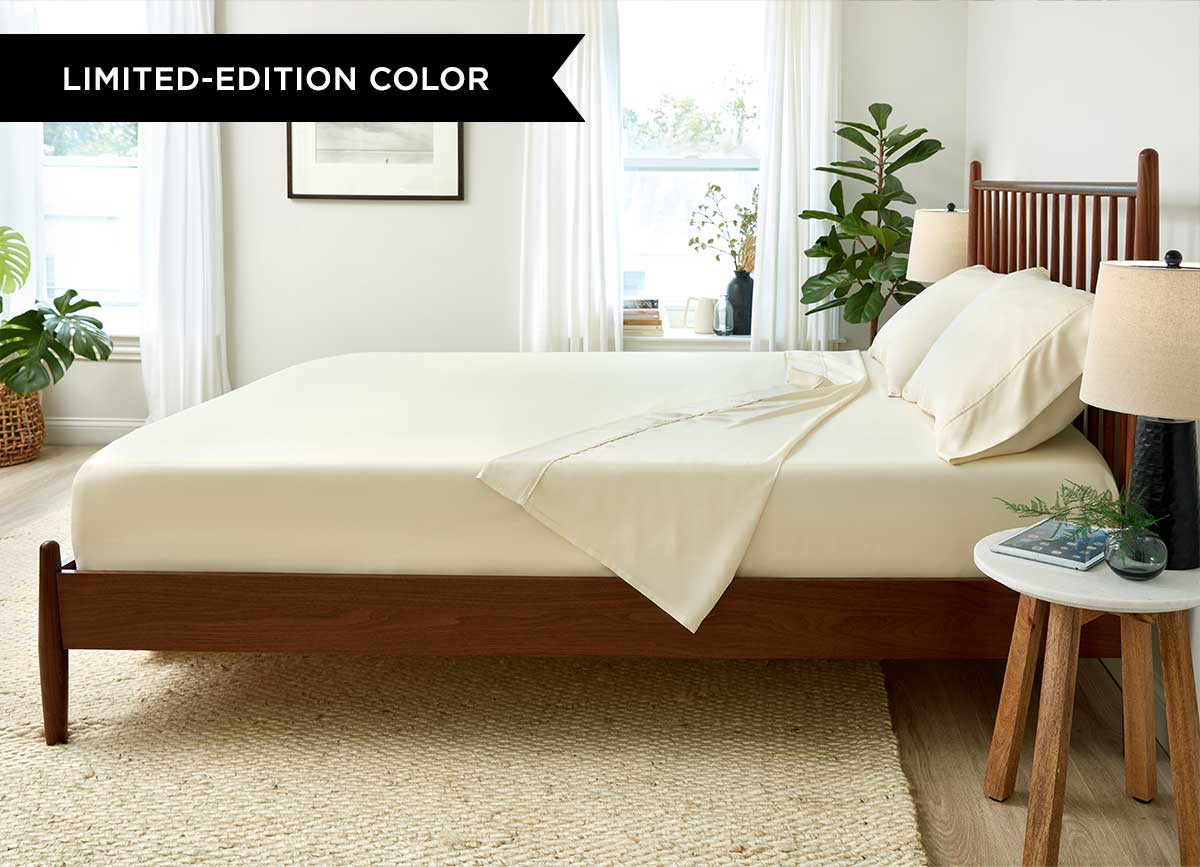 Lifestyle of ARCTIC AIRE•MAX Sheet Set shown in Morning Ivory #choose-your-color_morning-ivory