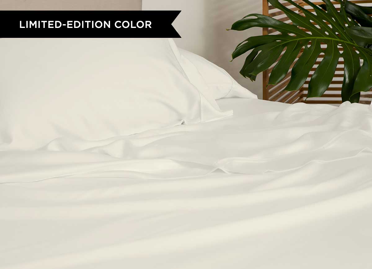 Detail image of ARCTIC AIRE•MAX Sheet Set shown in Morning Ivory #choose-your-color_morning-ivory