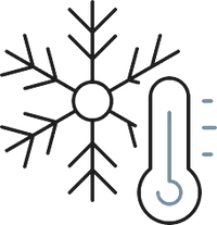 Cooling Icon with snowflake and thermometer 