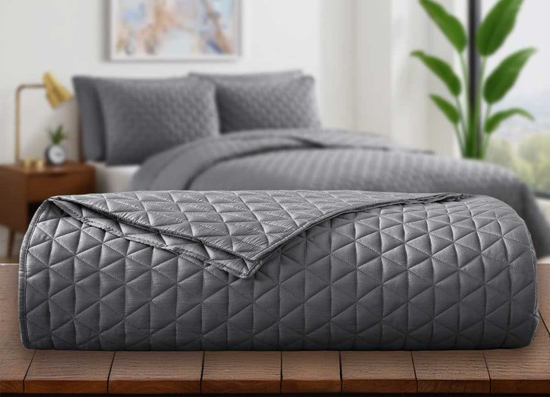 Arctic Diamond Coverlet in Charcoal. #choose-your-color_charcoal