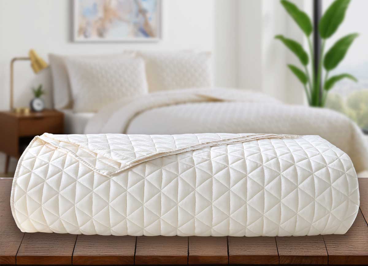 Arctic Diamond Coverlet in Ivory. #choose-your-color_ivory