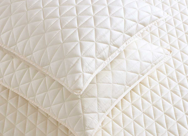 Arctic Diamond Coverlet and Shams in Ivory. #choose-your-color_ivory