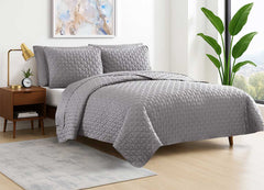 Arctic Diamond Coverlet Set in Silver in bedroom environment. #choose-your-color_silver
