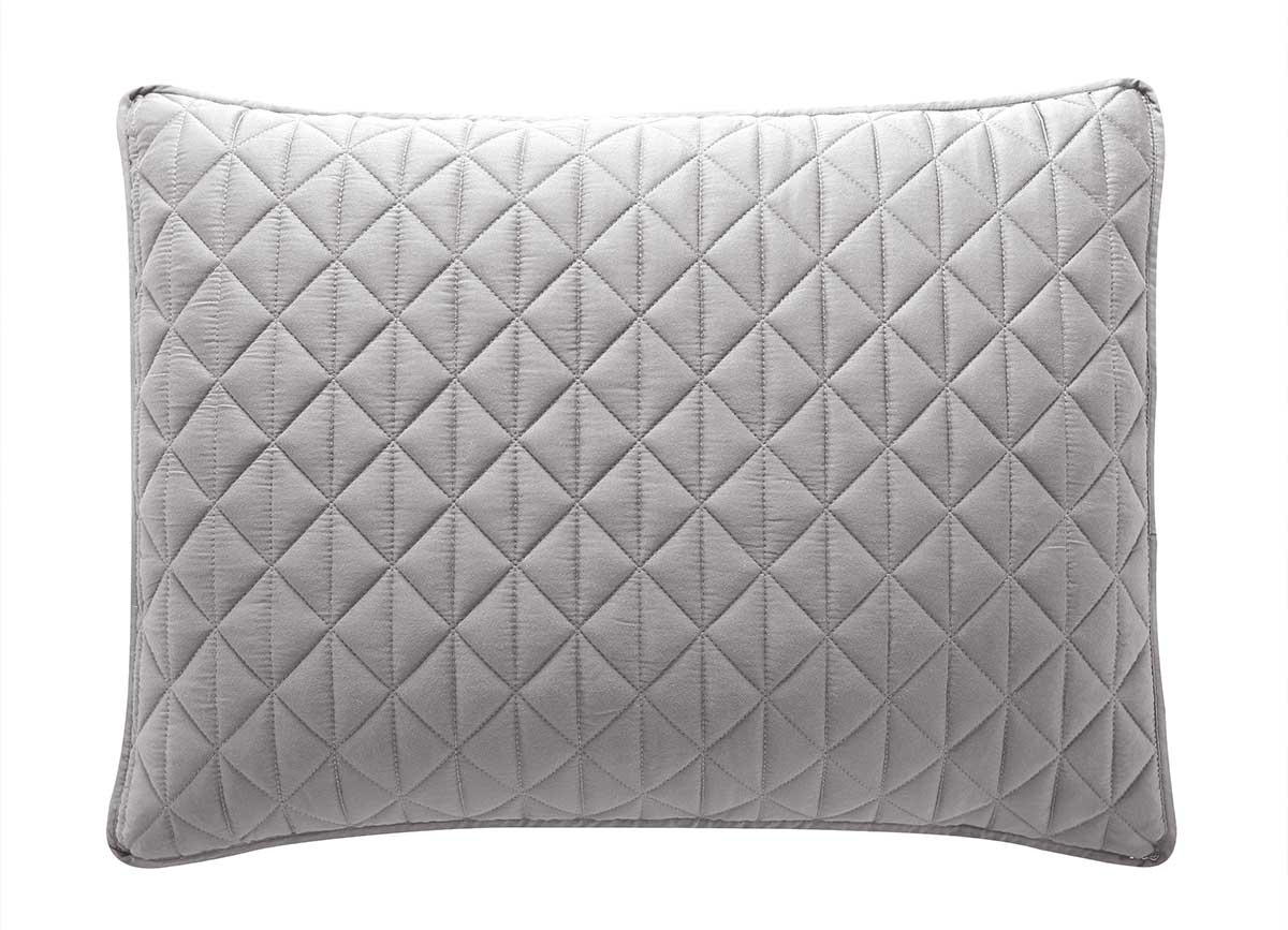 Arctic Diamond Coverlet Sham shown in Silver on white background. #choose-your-color_silver