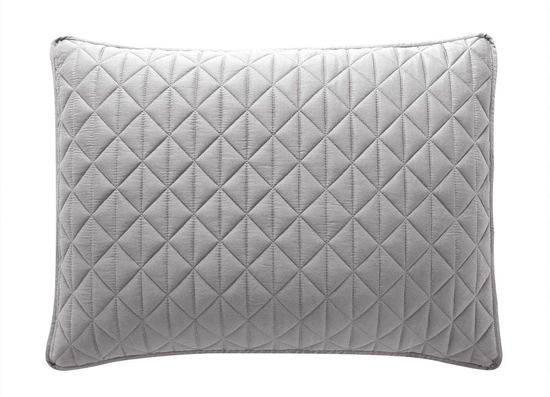 Arctic Diamond Coverlet Sham shown in Silver on white background. #choose-your-color_silver