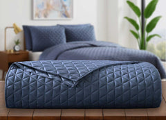 Arctic Diamond Coverlet shown in Navy. #choose-your-color_navy