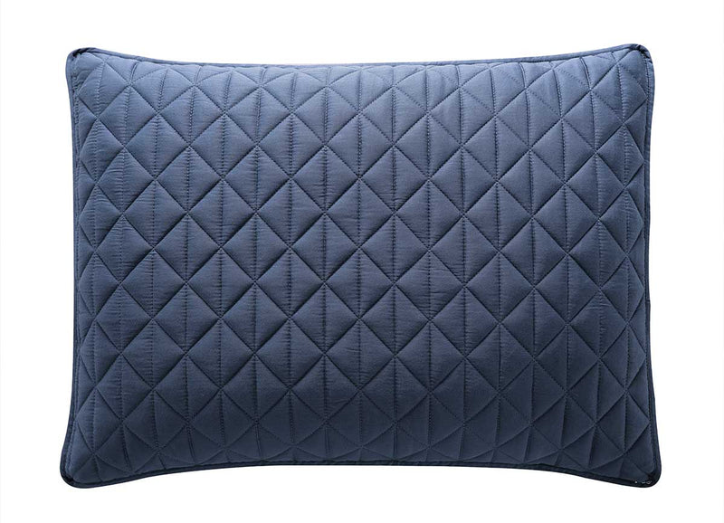 Arctic Diamond Coverlet Sham shown in Navy on white background. #choose-your-color_navy