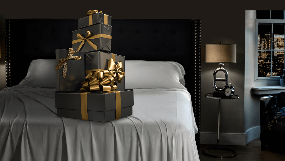 Holiday Gift Guide - Bed with Presents
