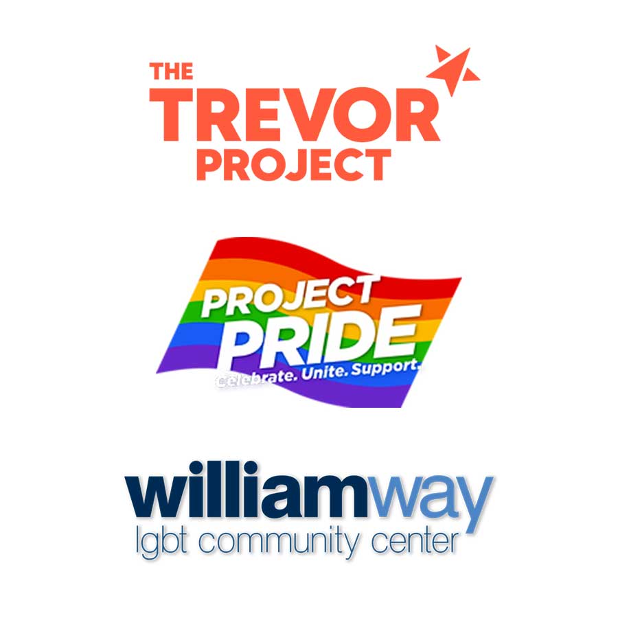 nonprofits we love; The Trevor Project, Project Pride, William Way LGBT Community Center