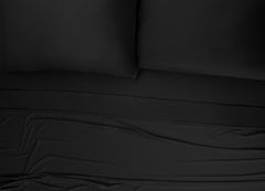 Nightfall Sheets and Pillowcases on a bed shown in Black Eclipse #choose-your-color_black-eclipse