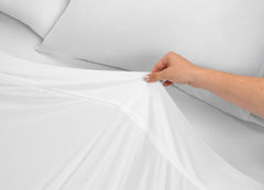 Detail image of Nightfall Flat Sheet shown in Cloud White #choose-your-color_cloud-white