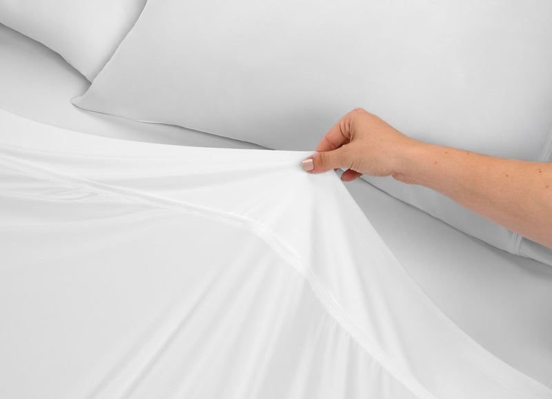 Detail image of Nightfall Flat Sheet shown in Cloud White #choose-your-color_cloud-white