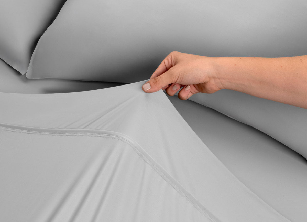 Detail image of Nightfall Flat Sheet shown in Silver Dusk #choose-your-color_silver-dusk