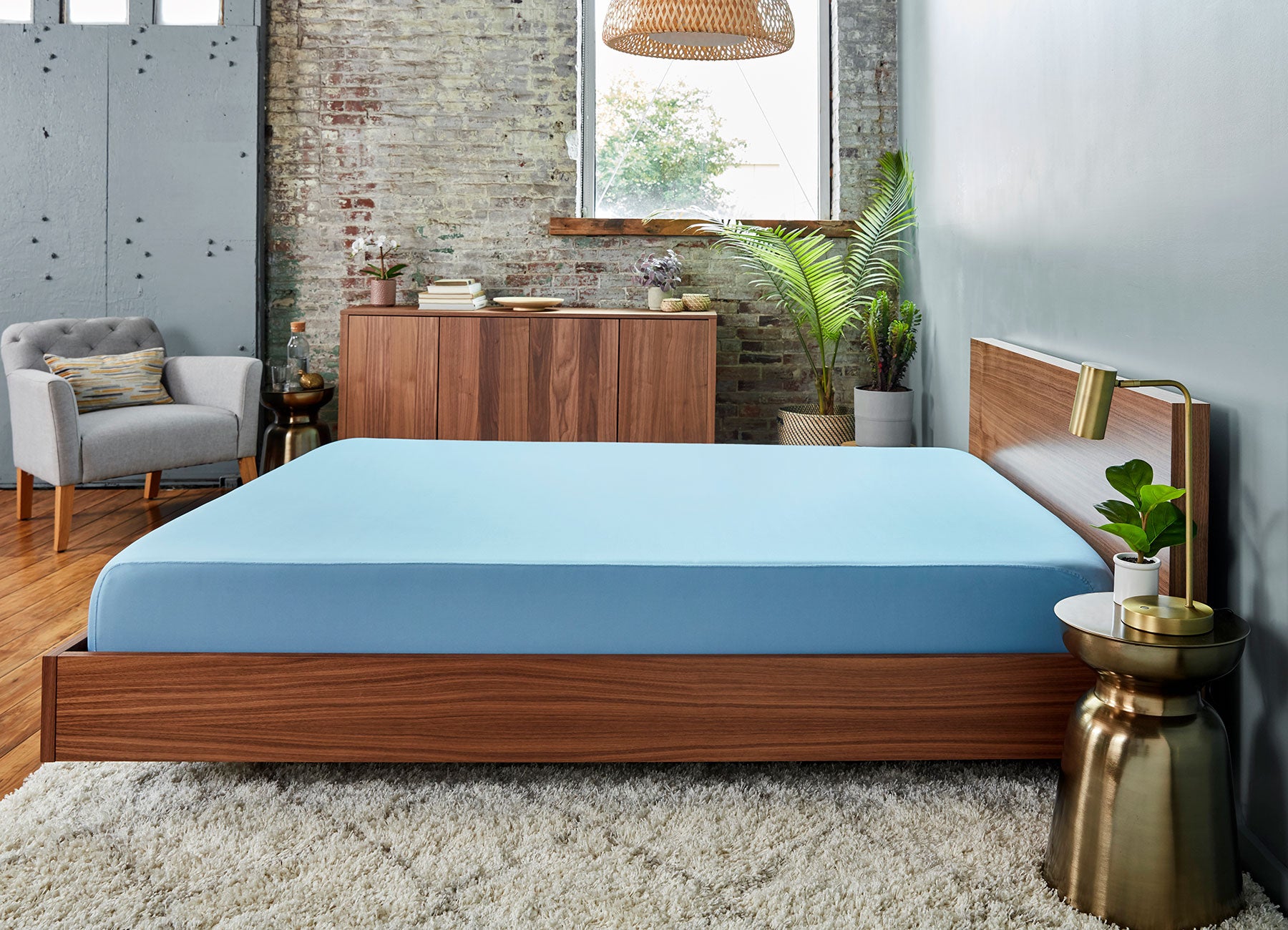 Original Performance fitted sheet shown in Carolina Blue. #choose-your-color_carolina-blue