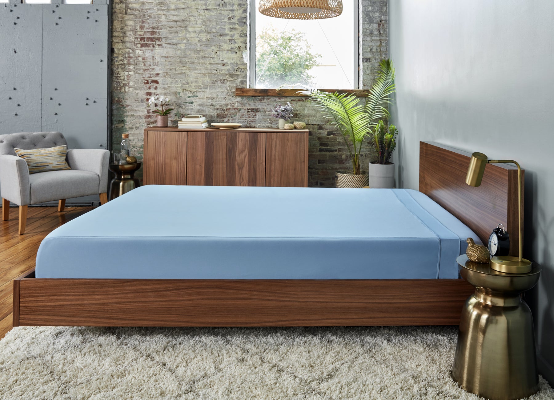 Original Performance flat sheet shown in Carolina Blue. #choose-your-color_carolina-blue