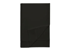 Black folded fitted sheet on a white background.