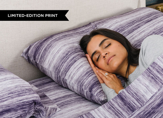 ORIGINAL PERFORMANCE Pillowcases shown in royal plum #choose-your-color_royal-plum-shadow-stripe