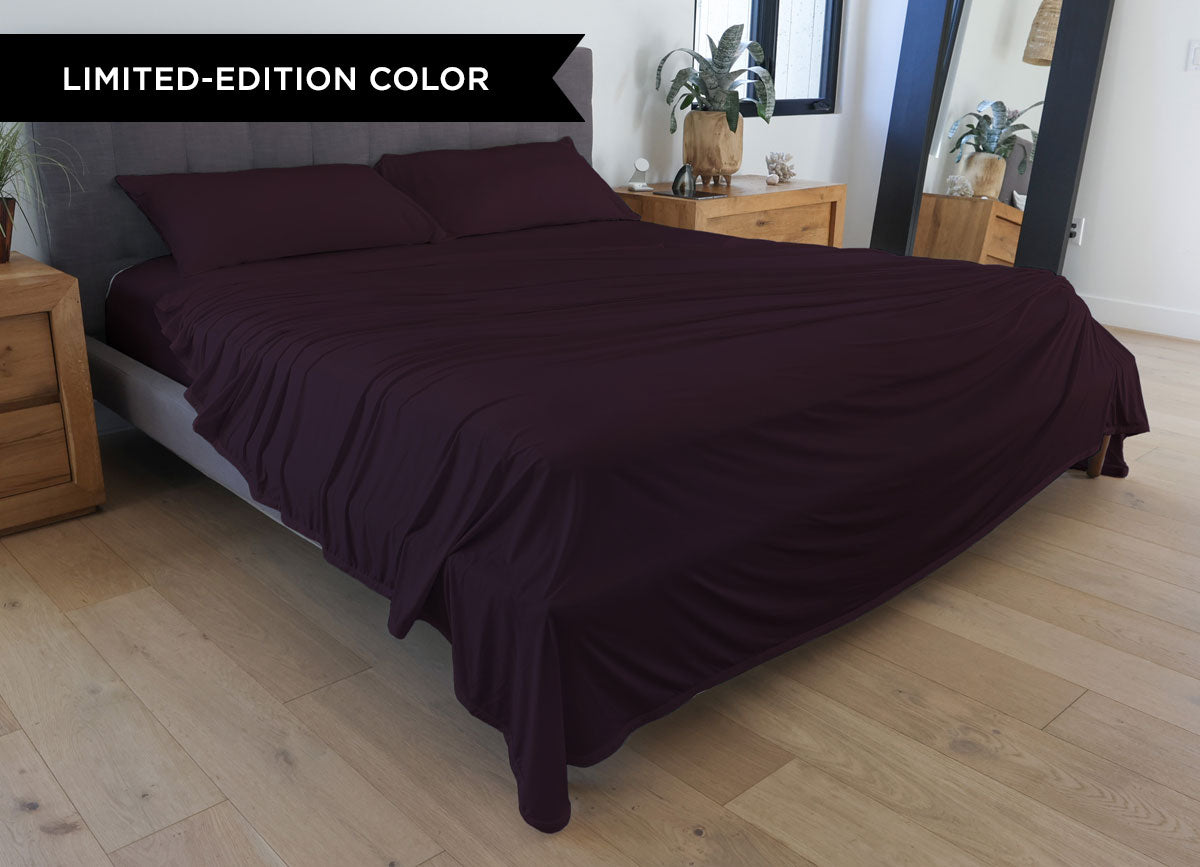 Original Performance Sheet Set Lifestyle Image Shown in Winterberry #choose-your-color_winterberry