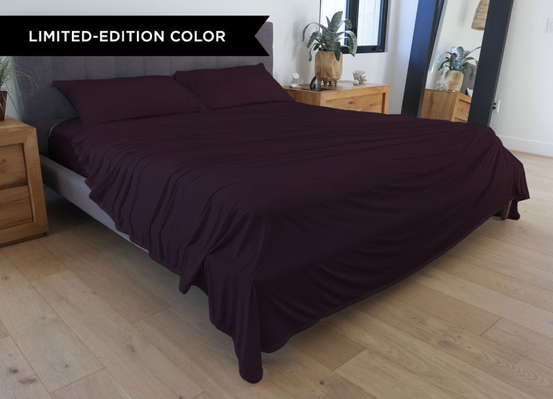 Original Performance Sheet Set Lifestyle Image Shown in Winterberry #choose-your-color_winterberry