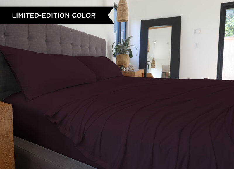 Original Performance Sheet Set Lifestyle Image Shown in Winterberry #choose-your-color_winterberry