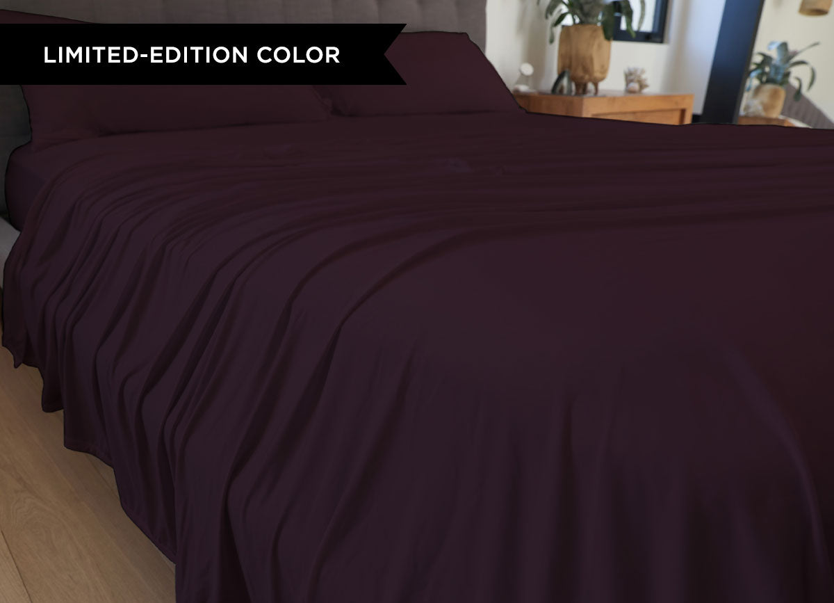 Original Performance Sheet Set Lifestyle Image Shown in Winterberry #choose-your-color_winterberry