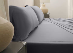 Active Comfort Cooling Sheet Set shown on bed #choose-your-color_pewter