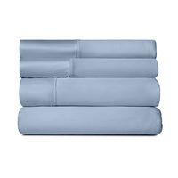 Active Comfort Sheet Set shown in stack #choose-your-color_blue-sky