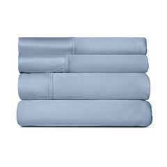 Active Comfort Sheet Set shown in stack #choose-your-color_blue-sky