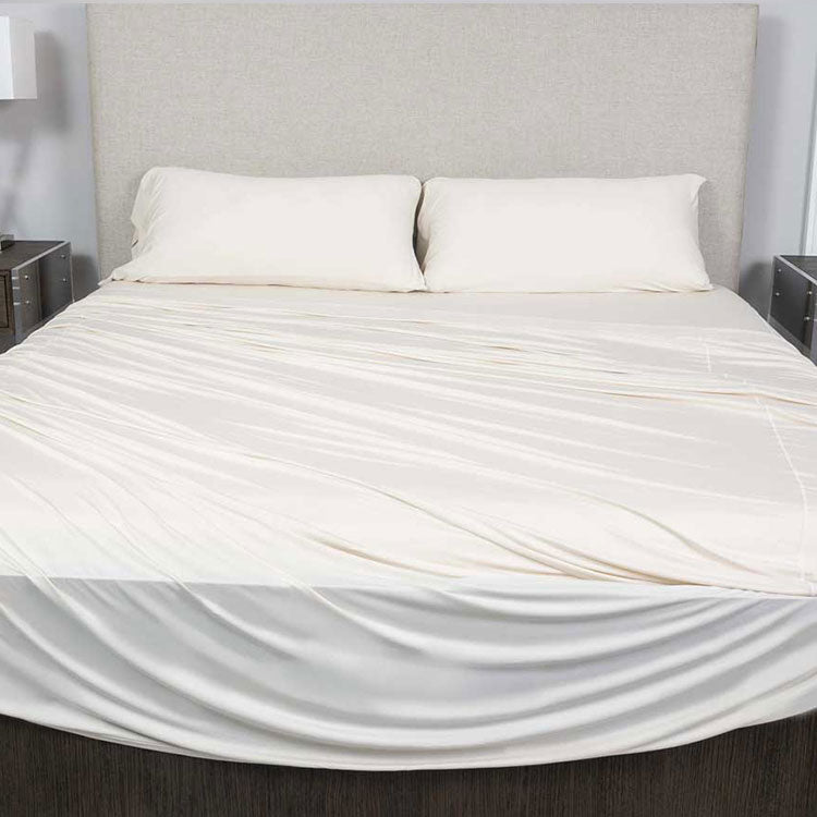 Active Comfort Sheet Set shown on bed #choose-your-color_parchment