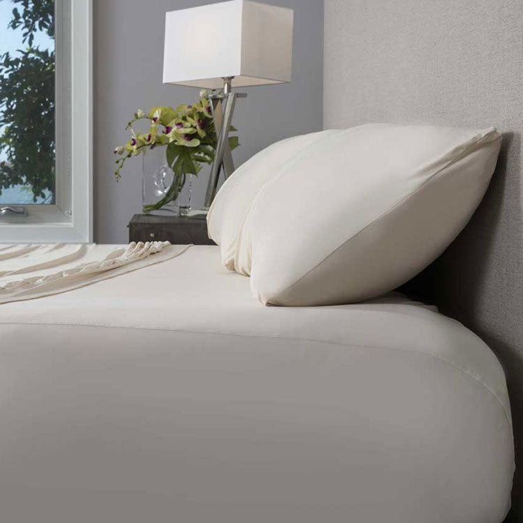 Active Comfort Sheet Set shown on bed #choose-your-color_parchment