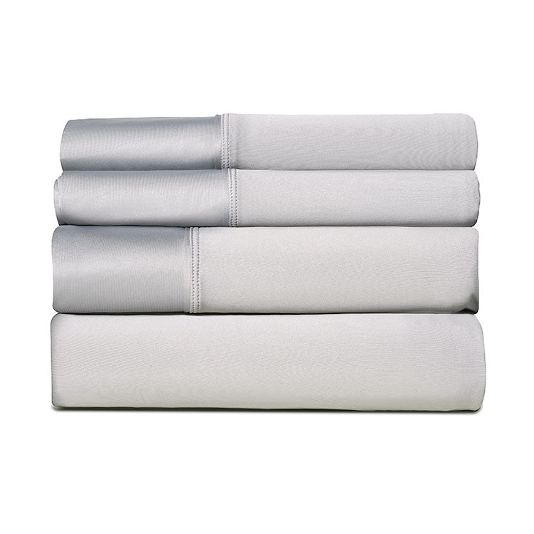 Active Comfort Sheet Set shown in stack #choose-your-color_silver-cloud