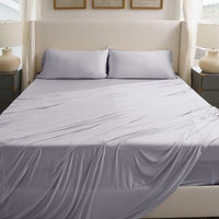 Active Comfort Sheet Set shown on bed #choose-your-color_silver-cloud