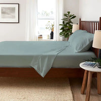 Lifestyle of ARCTIC AIRE•MAX Sheet Set shown in Aloe #choose-your-color_aloe