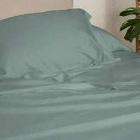 Lifestyle of ARCTIC AIRE•MAX Sheet Set shown in Aloe #choose-your-color_aloe