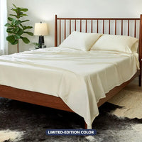 Lifestyle of ARCTIC AIRE•MAX Sheet Set shown in Morning Ivory #choose-your-morning_ivory