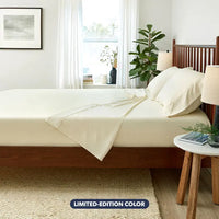 Lifestyle of ARCTIC AIRE•MAX Sheet Set shown in Morning Ivory #choose-your-morning_ivory