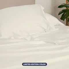 Lifestyle of ARCTIC AIRE•MAX Sheet Set shown in Morning Ivory #choose-your-morning_ivory