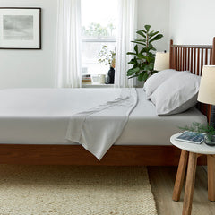 Lifestyle of ARCTIC AIRE•MAX Sheet Set shown in Silver #choose-your-color_silver