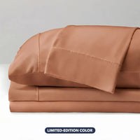 Lifestyle of ARCTIC AIRE•MAX Sheet Set shown in Sunlit Sienna #choose-your-color-sunlit-sienna