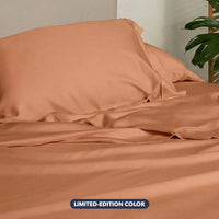 Lifestyle of ARCTIC AIRE•MAX Sheet Set shown in Sunlit Sienna #choose-your-color-sunlit-sienna