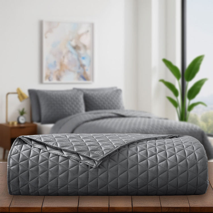 Arctic Diamond Coverlet in Charcoal. #choose-your-color_charcoal