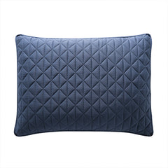 Arctic Diamond Coverlet Sham shown in Navy on white background. #choose-your-color_navy