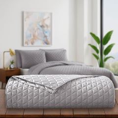 Arctic Diamond Coverlet shown in Silver #choose-your-color_silver