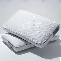 Two Infinite Zen pillows stacked together. On a grey background.